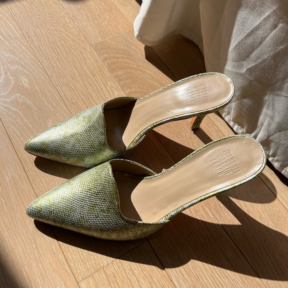 Maryam Nassir Zadeh Snakeskin Pierre Mule heels